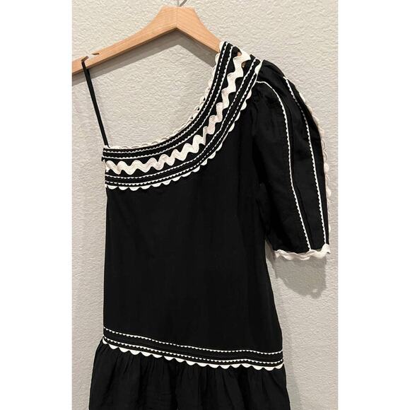 Sea New York Ryleigh Rickrack One-Shoulder Cotton Dress Size XXS - Picture 7 of 13